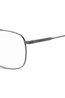 Titanium optical frames with double bridge, Grey