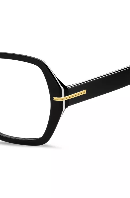 Monture optique en acétate noir avec finitions blanches