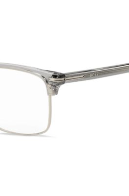 Glas&ouml;gonb&aring;gar i metall och genomskinligt acetat, Ljusgr&aring;