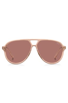 Hugo Double-bridge sunglasses in pink acetate solglasögon dam – bild 2