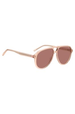 Hugo Double-bridge sunglasses in pink acetate solglasögon dam – bild 3