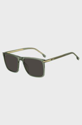 Green-acetate sunglasses with gold-tone trims, Green