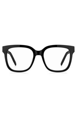 Monture optique en ac&eacute;tate noir avec monogramme Double&nbsp;B, Noir