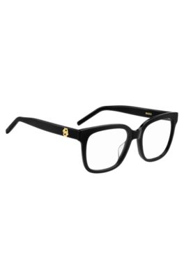 Monture optique en ac&eacute;tate noir avec monogramme Double&nbsp;B, Noir