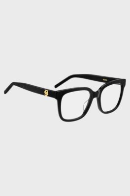 Black-acetate optical frames with Double B monogram, Black