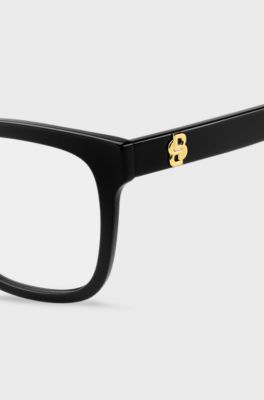 Black-acetate optical frames with Double B monogram, Black