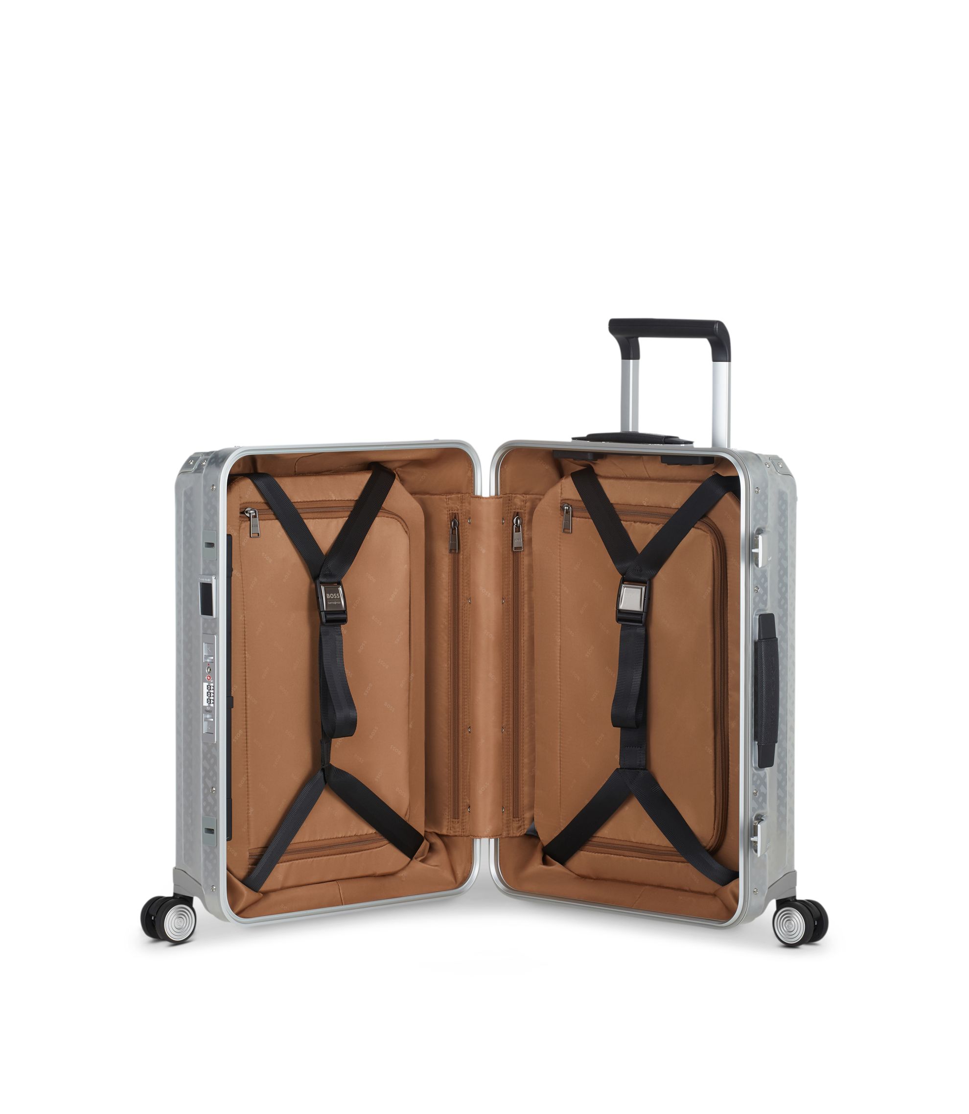 BOSS - BOSS x Samsonite シルバーアルミニウム キャビンサイズ スーツ