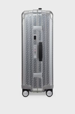 BOSS x Samsonite silver aluminium suitcase 76cm, Silver