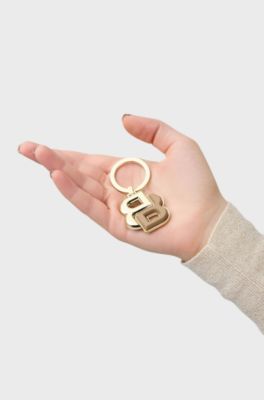 N&oslash;glering med kamel- og guldfarvet dobbelt B-monogram, Guld