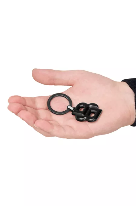 Key ring with matte-black Double B monogram