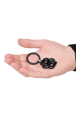 Boss Key ring with matte-black Double B monogram dam – bild 3