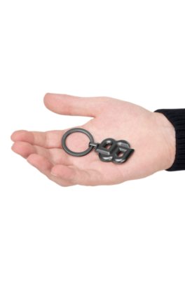 Boss Key ring with matte-gunmetal Double B monogram dam – bild 3