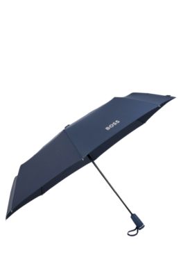 Monogram-canopy pocket umbrella in navy, Dark Blue