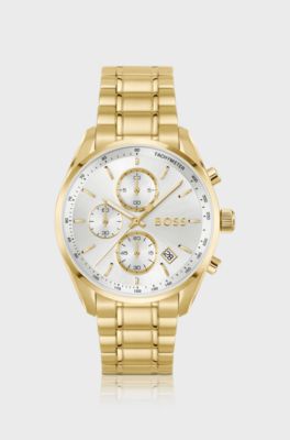 GRAND PRIX 40 Gold-tone watch with silver-white dial, Gold tone