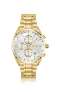 Gold-tone watch with silver-white dial, Gold tone