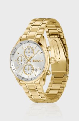 GRAND PRIX 40 Gold-tone watch with silver-white dial, Gold tone