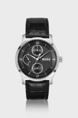 Principle Master leather-strap watch, Black