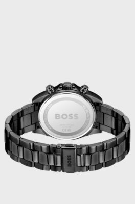 HERO 2.0 Black-dial chronograph watch with tonal bracelet, Black