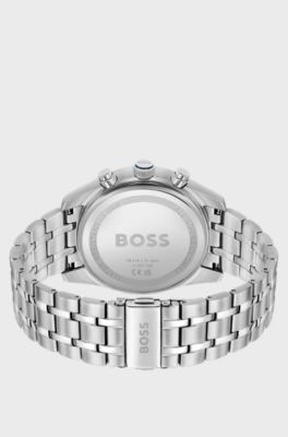 SKYTRAVELLER Montre chronographe &agrave; cadran bleu et bracelet en acier, Couleur argent&eacute;e