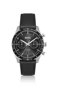 Tourmaster Reloj con esfera y correa de piel negras, Negro