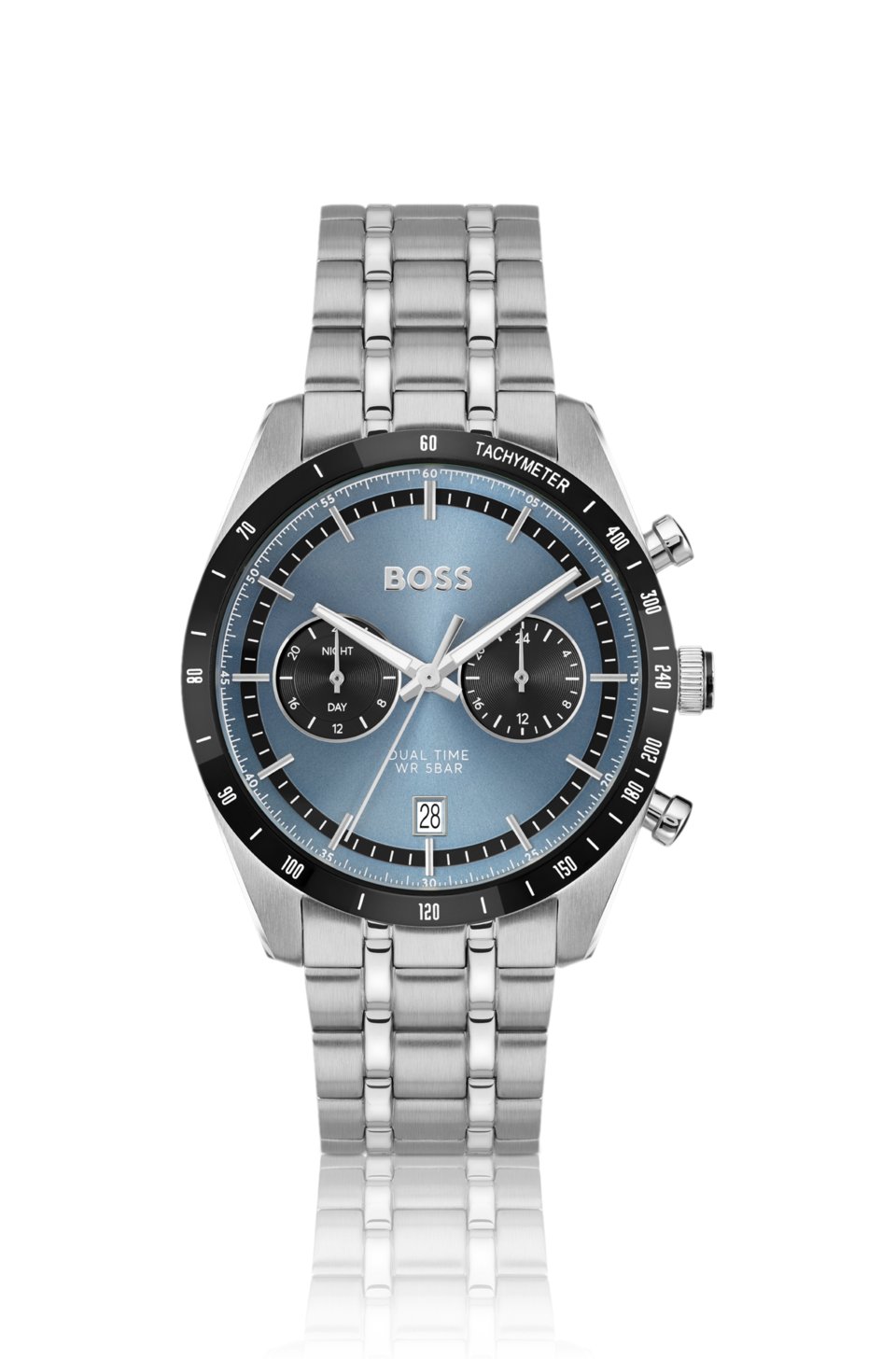 TOURMASTER Blue-dial watch with multi-link bracelet