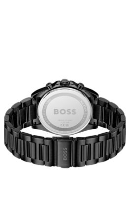 Strike Black-plated watch with tonal H-link bracelet, Black