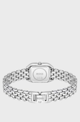 MAE PETITE Stainless-steel link-bracelet watch with silver-white dial, Silver tone