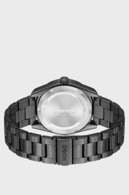 #BRIGHT SPORT Black-plated watch with tonal dial and bracelet, Black