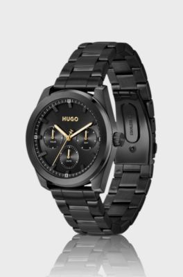 #BRIGHT SPORT Black-plated watch with tonal dial and bracelet, Black