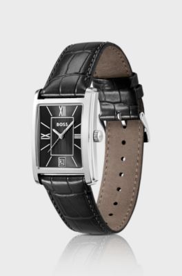 Principle Dress embossed-strap watch, Black