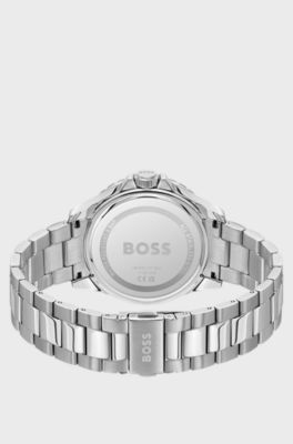 TROPER SPORT Green-dial watch with steel bracelet, Silver tone