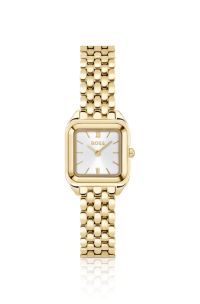 MAE PETITE Gold-effect link-bracelet watch with silver-white dial, Gold tone
