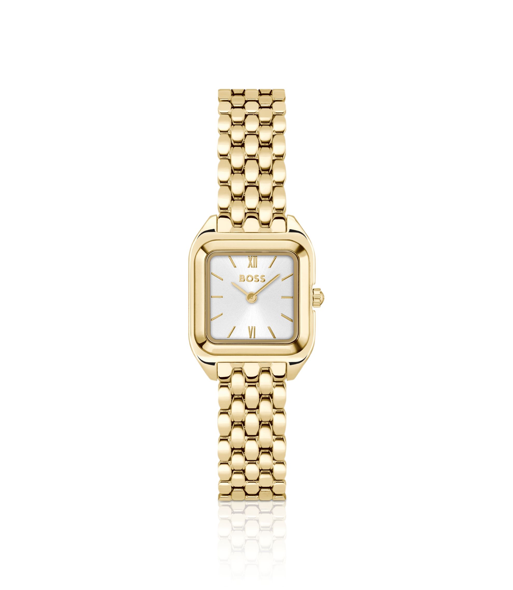 Mae Petite Uhr in Gold-Optik mit quadratischem Gehäuse