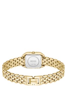 MAE PETITE Gold-effect link-bracelet watch with silver-white dial, Gold tone