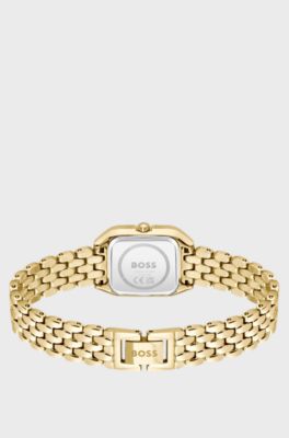 Goudkleurig Mae Petite-horloge met vierkante kast, Goudkleurig