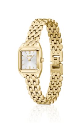 MAE PETITE Gold-effect link-bracelet watch with silver-white dial, Gold tone