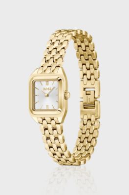 MAE PETITE Gold-effect link-bracelet watch with silver-white dial, Gold tone