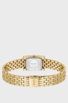 LUCY PRECIOUS Crystal-embellished gold-effect watch with white dial, Gold tone