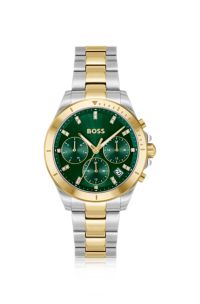 Alley two-tone watch with green crystal-embellished dial, Assorted-Pre-Pack