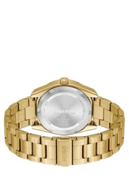 Gold-tone watch with green dial, Gold tone