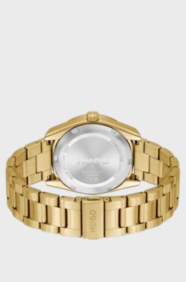 Gold-tone watch with green dial, Gold tone