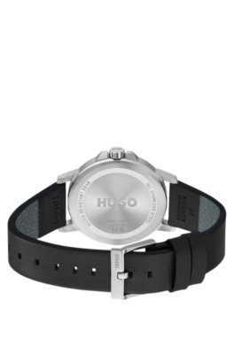 Hugo Black-dial watch with leather strap analoga klockor herr – bild 2