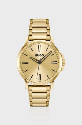 Orologio color oro con quadrante e bracciale tono su tono, Color oro