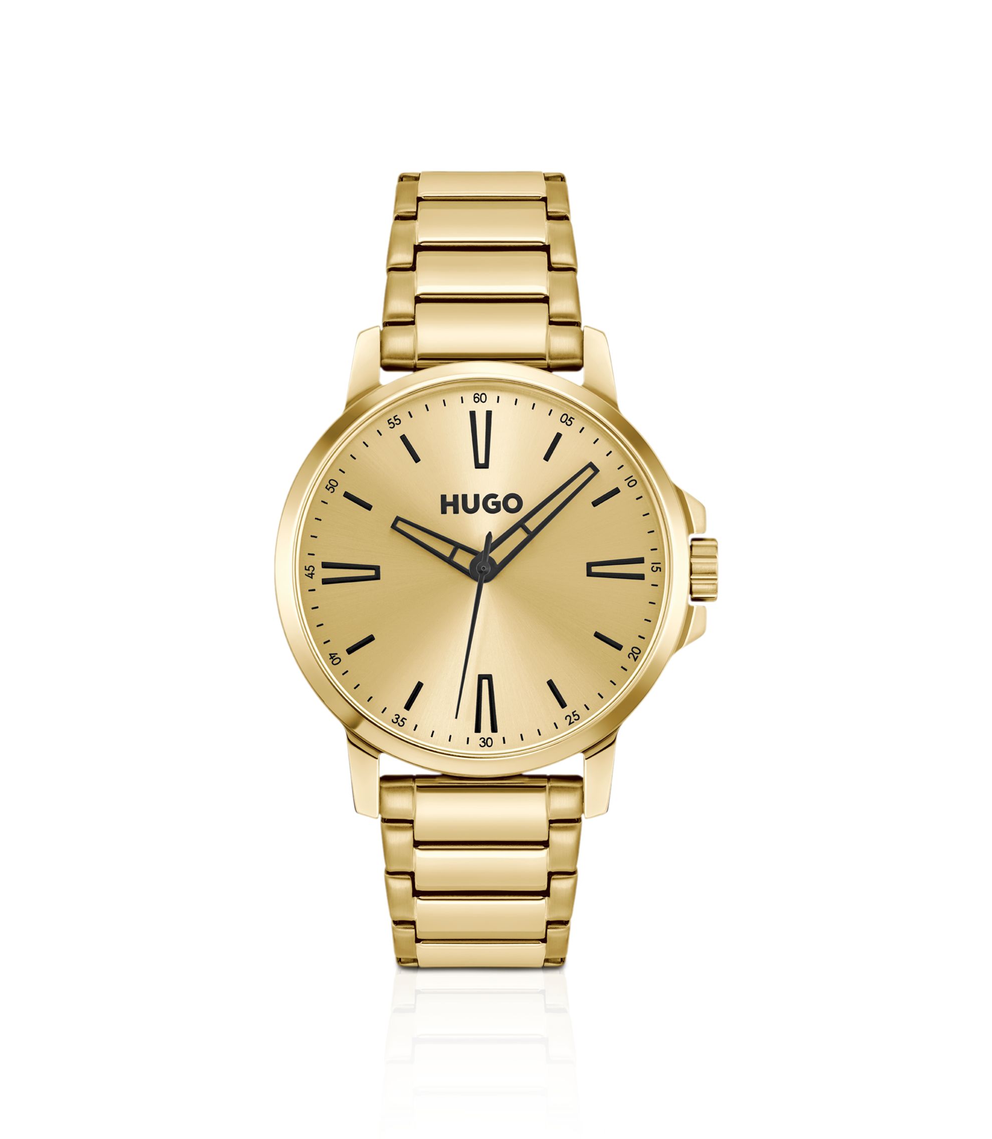 Goldfarbene Uhr mit tonalem Zifferblatt und Armband