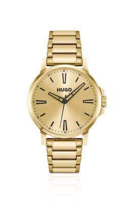 Gold-tone watch with tonal dial and bracelet