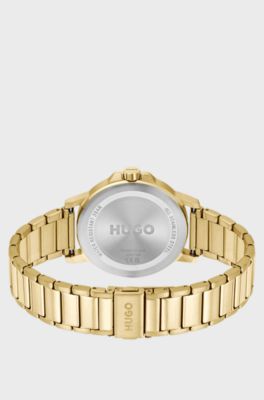 Orologio color oro con quadrante e bracciale tono su tono, Color oro