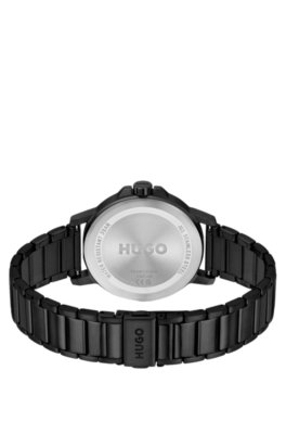Hugo Black-plated watch with tonal steel bracelet analoga klockor herr – bild 2