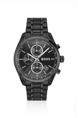 Black-plated watch with tonal dial , Black
