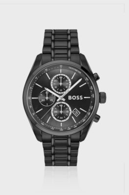 Black-plated watch with tonal dial , Black