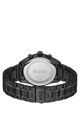 Black-plated watch with tonal dial , Black
